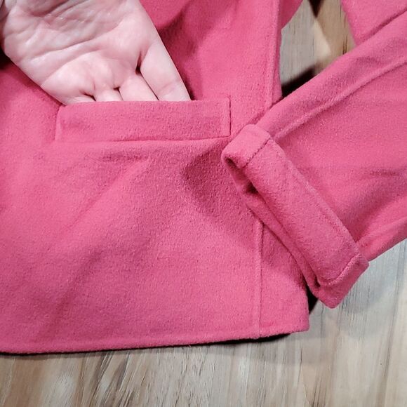 🔺️Pink Open Front Wool Blazer w/Pockets Medium - Picture 6 of 6